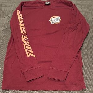 Santa Cruz Skateboards Burgundy Long Sleeve Tee